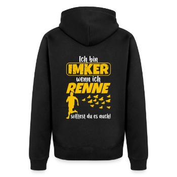 Imker Imkerin Bienenzüchter Bienenzucht Bienen - Unisex Premium Bio Zip Hoodie - Schwarz - Hinten - Nico (187cm)