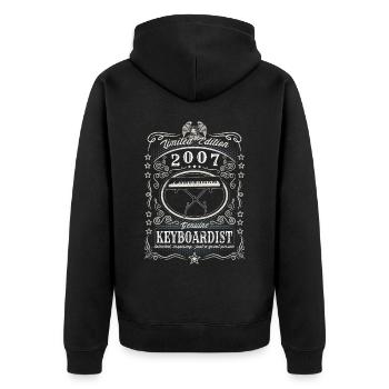 Vintage 2007 Keyboardist Birthday Gift Hobby - Unisex Premium Organic Zip Hoodie - black - Back - Nico (187cm)