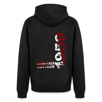 1959 édition limitée anniversaire cadeau femme mari - Veste à capuche bio Premium Unisexe - noir - Dos - Nico (187cm)