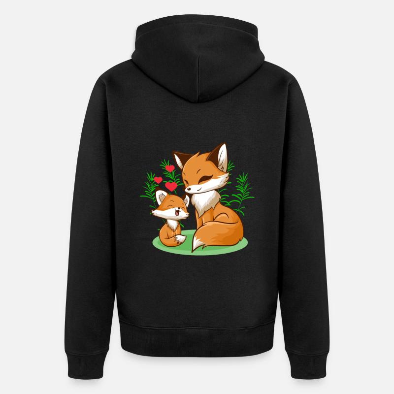 Fox Mama Baby - Veste à capuche bio Premium Unisexe - noir