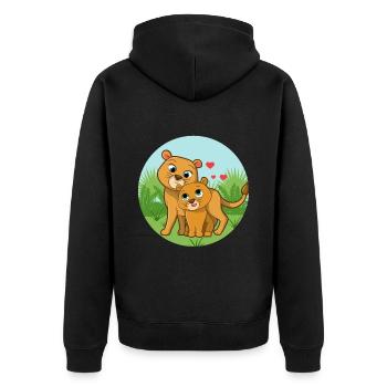 Lion Mama Bébé - Veste à capuche bio Premium Unisexe - noir - Dos - Nico (187cm)