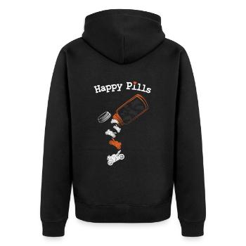 Motorrad Happy Freizeit Rennen Straße Natur Humor - Unisex Premium Bio Zip Hoodie - Schwarz - Hinten - Nico (187cm)