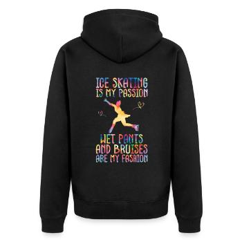 Eis Skating -Skater Eisschild Skate Girl - Unisex Premium Bio Zip Hoodie - Schwarz - Hinten - Nico (187cm)