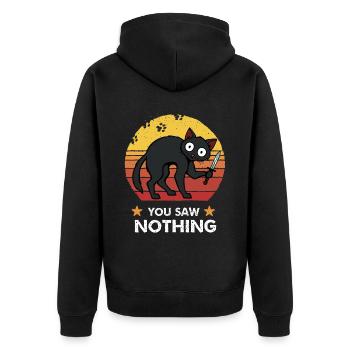 You Saw Nothing - Unisex Premium Organic Zip Hoodie - black - Back - Nico (187cm)