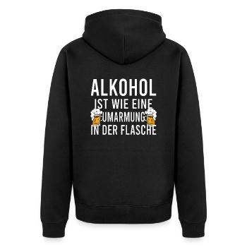 Vatertag Himmelfahrt Bier Nachbar Nachbarn Saufen - Unisex Premium Bio Zip Hoodie - Schwarz - Hinten - Nico (187cm)