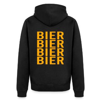 Vatertag Himmelfahrt Bier Nachbar Nachbarn Saufen - Unisex Premium Bio Zip Hoodie - Schwarz - Hinten - Nico (187cm)