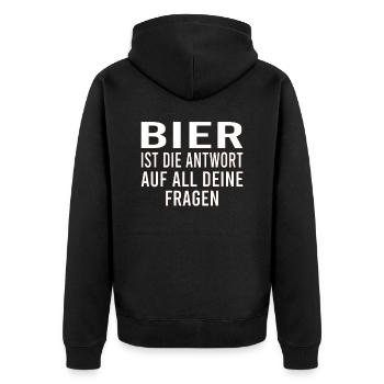 Himmelfahrt Bier Nachbarn Saufen Vatertag Nachbar - Unisex Premium Bio Zip Hoodie - Schwarz - Hinten - Nico (187cm)