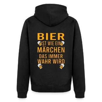 Himmelfahrt Bier Nachbarn Saufen Vatertag Nachbar - Unisex Premium Bio Zip Hoodie - Schwarz - Hinten - Nico (187cm)