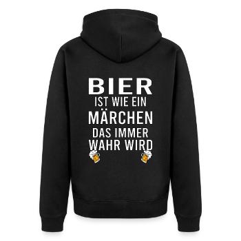Himmelfahrt Bier Nachbarn Saufen Vatertag Nachbar - Unisex Premium Bio Zip Hoodie - Schwarz - Hinten - Nico (187cm)