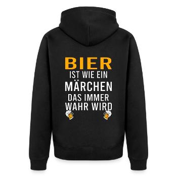 Himmelfahrt Bier Nachbarn Saufen Vatertag Nachbar - Unisex Premium Bio Zip Hoodie - Schwarz - Hinten - Nico (187cm)