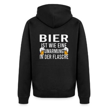 Himmelfahrt Bier Nachbarn Saufen Vatertag Nachbar - Unisex Premium Bio Zip Hoodie - Schwarz - Hinten - Nico (187cm)