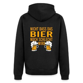 Himmelfahrt Bier Nachbarn Saufen Vatertag Nachbar - Unisex Premium Bio Zip Hoodie - Schwarz - Hinten - Nico (187cm)