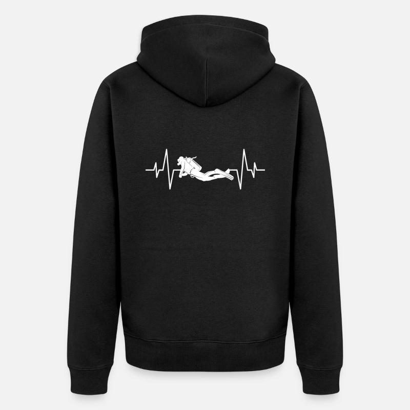 Plongée rythme cardiaque - Veste à capuche bio Premium Unisexe - noir