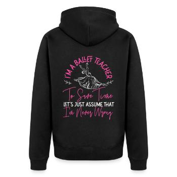 Ballet Danseuse Danse Ballerine - Veste à capuche bio Premium Unisexe - noir - Dos - Nico (187cm)