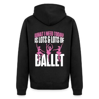 Ballet Dancer Dance Girl Ballerina - Unisex Premium Bio Zip Hoodie - Schwarz - Hinten - Nico (187cm)