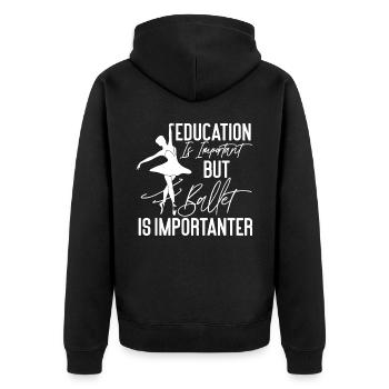Ballet Dancer Dance Girl Ballerina - Unisex Premium Bio Zip Hoodie - Schwarz - Hinten - Nico (187cm)