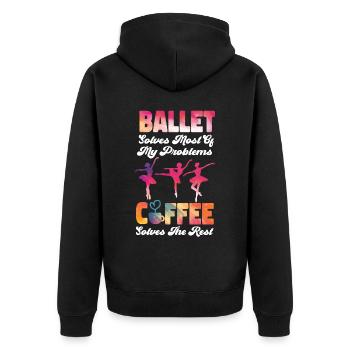 Ballet Dancer Dance Girl Ballerina - Unisex Premium Bio Zip Hoodie - Schwarz - Hinten - Nico (187cm)