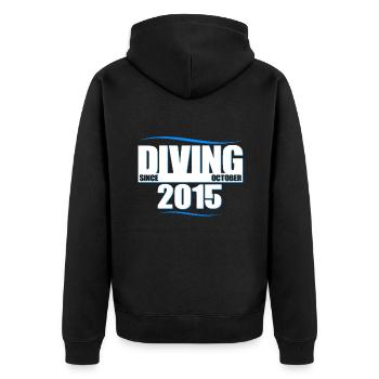 Diver Birthday - Diving since October 2015 - Unisex Premium Organic Zip Hoodie - black - Back - Nico (187cm)