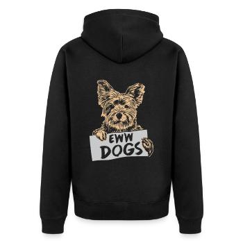 yuck dogs cute cat pet cat lover - Unisex Premium Organic Zip Hoodie - black - Back - Nico (187cm)