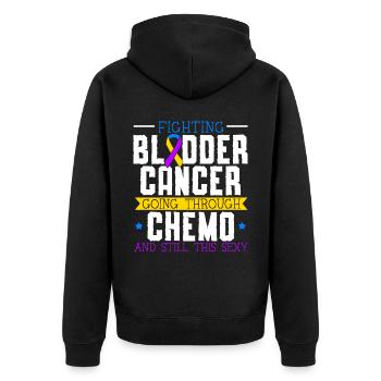 Cancer de la vessie Guerrier Sensibilisation au cancer de la vessie - Veste à capuche bio Premium Unisexe - noir - Dos - Nico (187cm)