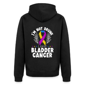 Cancer de la vessie Guerrier Sensibilisation au cancer de la vessie - Veste à capuche bio Premium Unisexe - noir - Dos - Nico (187cm)