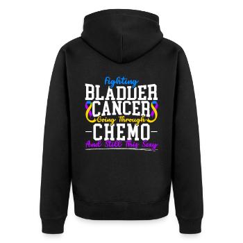 Cancer de la vessie Guerrier Sensibilisation au cancer de la vessie - Veste à capuche bio Premium Unisexe - noir - Dos - Nico (187cm)