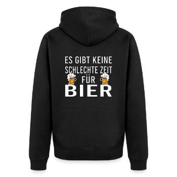 Vatertag Himmelfahrt Bier Nachbar Nachbarn Saufen - Unisex Premium Bio Zip Hoodie - Schwarz - Hinten - Nico (187cm)