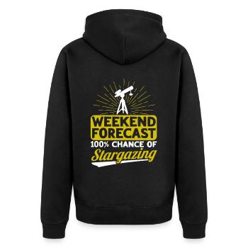 Stargazer Gift Kosmologie Stargazing - Unisex Premium Bio Zip Hoodie - Schwarz - Hinten - Nico (187cm)