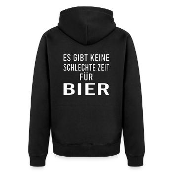 Vatertag Himmelfahrt Bier Nachbar Nachbarn Saufen - Unisex Premium Bio Zip Hoodie - Schwarz - Hinten - Nico (187cm)