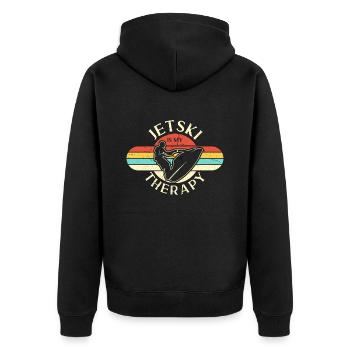 Jet Skiing Jet Ski Therapy Retro Loves Motor Boat - Veste à capuche bio Premium Unisexe - noir - Dos - Nico (187cm)