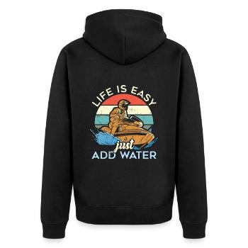 Jet Skiing Life Is Easy Just Add Jetskis Jet Skier - Unisex Premium Bio Zip Hoodie - Schwarz - Hinten - Nico (187cm)