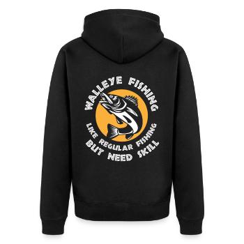 Pikeperch fishing, fish, perch, perch fishing - Unisex Premium Organic Zip Hoodie - black - Back - Nico (187cm)