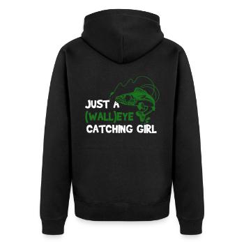 Pikeperch fishing, fish, perch, perch fishing - Unisex Premium Organic Zip Hoodie - black - Back - Nico (187cm)