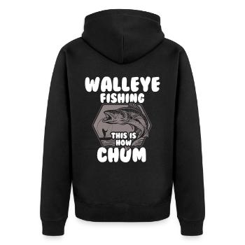 Pikeperch fishing, fish, perch, perch fishing - Unisex Premium Organic Zip Hoodie - black - Back - Nico (187cm)