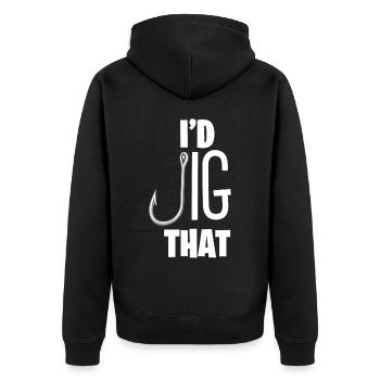 Pikeperch fishing, fish, perch, perch fishing - Unisex Premium Organic Zip Hoodie - black - Back - Nico (187cm)