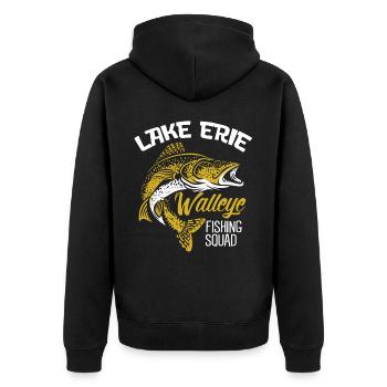 Pikeperch fishing, fish, perch, perch fishing - Unisex Premium Organic Zip Hoodie - black - Back - Nico (187cm)