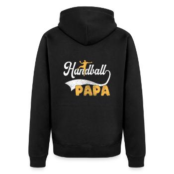 Papa Handball - Veste à capuche bio Premium Unisexe - noir - Dos - Nico (187cm)