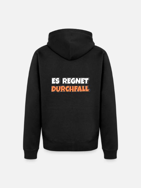 Es regnet Durchfall - Unisex Premium Bio Zip Hoodie - Schwarz