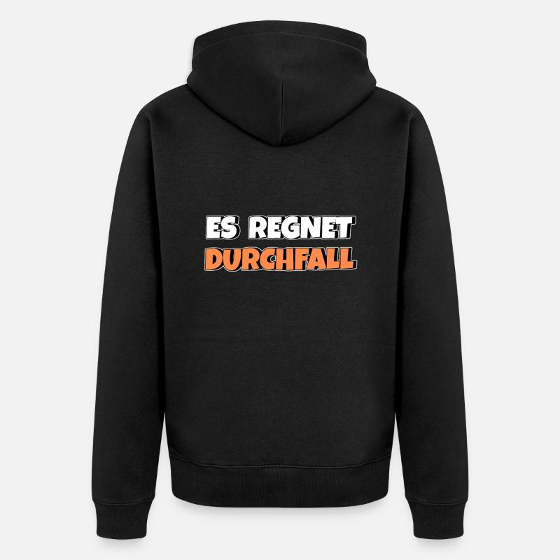 Es regnet Durchfall - Unisex Premium Bio Zip Hoodie - Schwarz