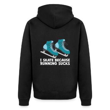 Eis Skating -Skater Eisschild Skate Girl - Unisex Premium Bio Zip Hoodie - Schwarz - Hinten - Nico (187cm)