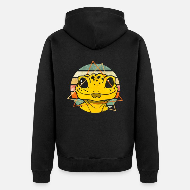 Gecko mignon - Veste à capuche bio Premium Unisexe - noir