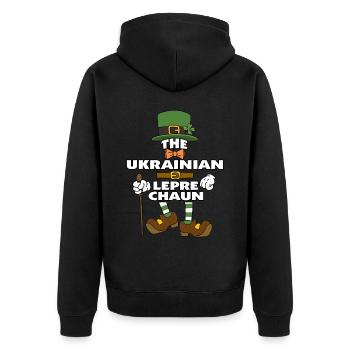 Le lutin ukrainien Saint-Patrick - Veste à capuche bio Premium Unisexe - noir - Dos - Nico (187cm)