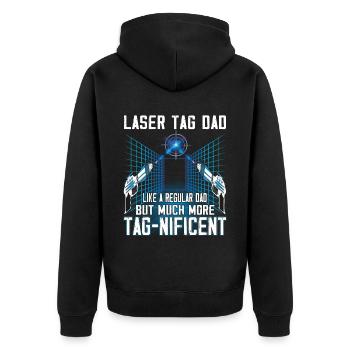 Lasertag Dad is a cool laser tag player - Unisex Premium Organic Zip Hoodie - black - Back - Nico (187cm)