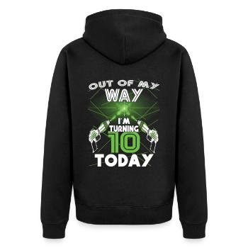 Lasertag-Geburtstagsfeier - Lasertag-Geburtstag - Unisex Premium Bio Zip Hoodie - Schwarz - Hinten - Nico (187cm)
