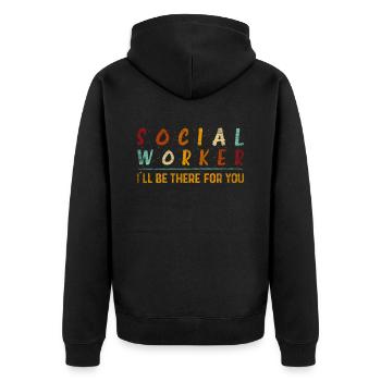 Je serai là pour toi Travailleur social - Veste à capuche bio Premium Unisexe - noir - Dos - Nico (187cm)