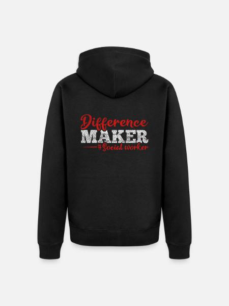 Difference Maker Proud Sozialarbeiter - Unisex Premium Bio Zip Hoodie - Schwarz