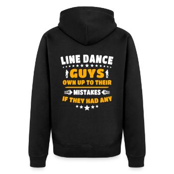 Line Dance Line Dancing - Unisex Premium Bio Zip Hoodie - Schwarz - Hinten - Nico (187cm)