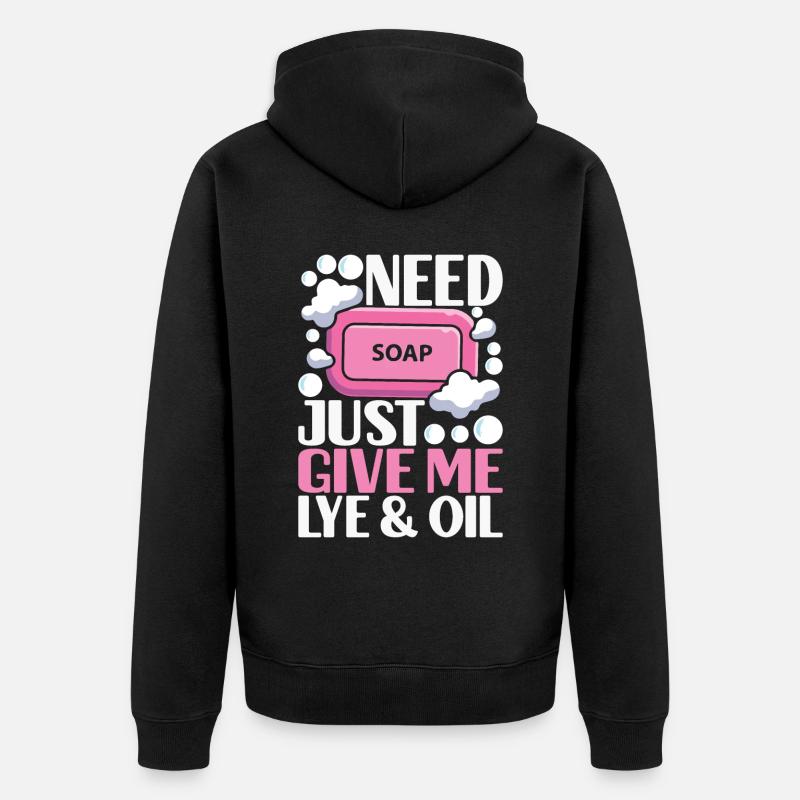 Soap maker soap making - Unisex Premium Organic Zip Hoodie - black