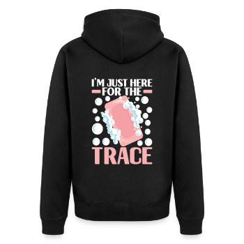 Seifenmacher Seife Machen - Unisex Premium Bio Zip Hoodie - Schwarz - Hinten - Nico (187cm)