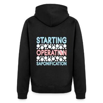 Seifenmacher Seife Machen - Unisex Premium Bio Zip Hoodie - Schwarz - Hinten - Nico (187cm)